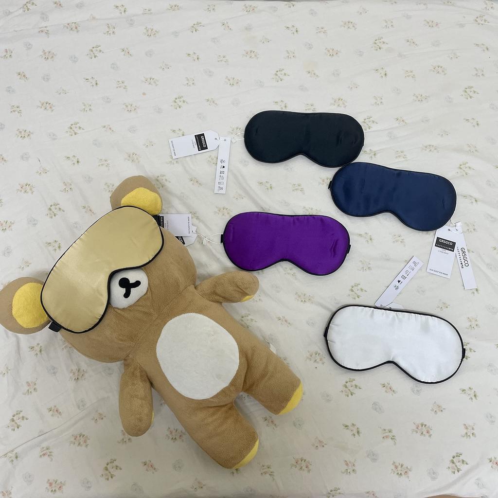 eye mask for a restful relieving eye fatigue and with a adjustable and a convenient travel accessory Sapphire Blue Light-blocking, silk-textured nap,