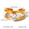 18K Goldbeschichteter Titanstahl Zirkonring für Damen - Hochwertiger Luxusschmuck