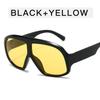 Vintage Big Frame Women Square Sunglasses Brand Black Round Gradient Cool Men Sunglasses One Piece Designer Pilot Sun Glasses