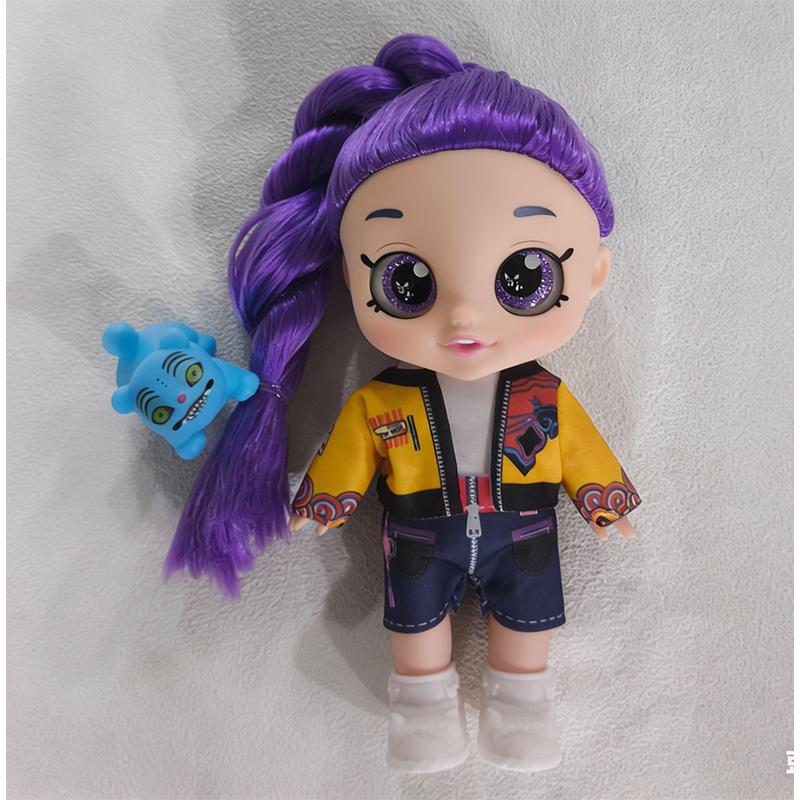 Demon Slayer Cute Dolls Anime Kpop Demon Hunter10 Inch 5D Eyes Dolls Five Joints Movable Figure with Music Most Popular Gift