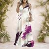 Women Plus Size Cold Shoulder V Neck Tie Cuff Short Sleeve Swirl Printed A Line Long Dress