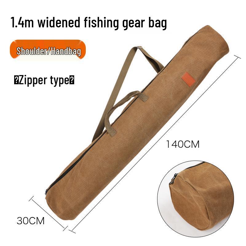 Thickened Canvas Fishing Rod Bag with Large Capacity and Lightweight Design