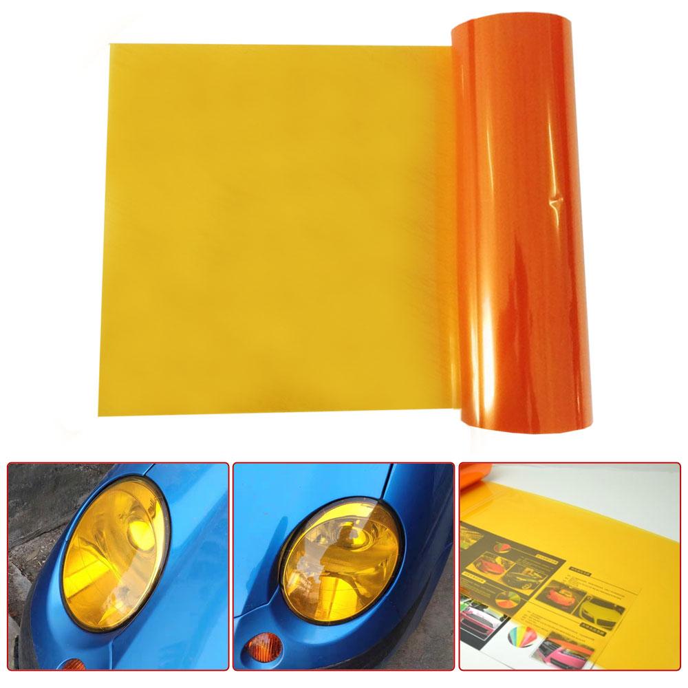 12" X 12" Amber Orange Headlight Taillight Fog Light PVC Tint Overlay Vinyl Film Universal Exterior Parts Car Accessories