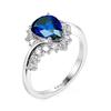 New blue Zircon engagement ring, zircon, European and American style