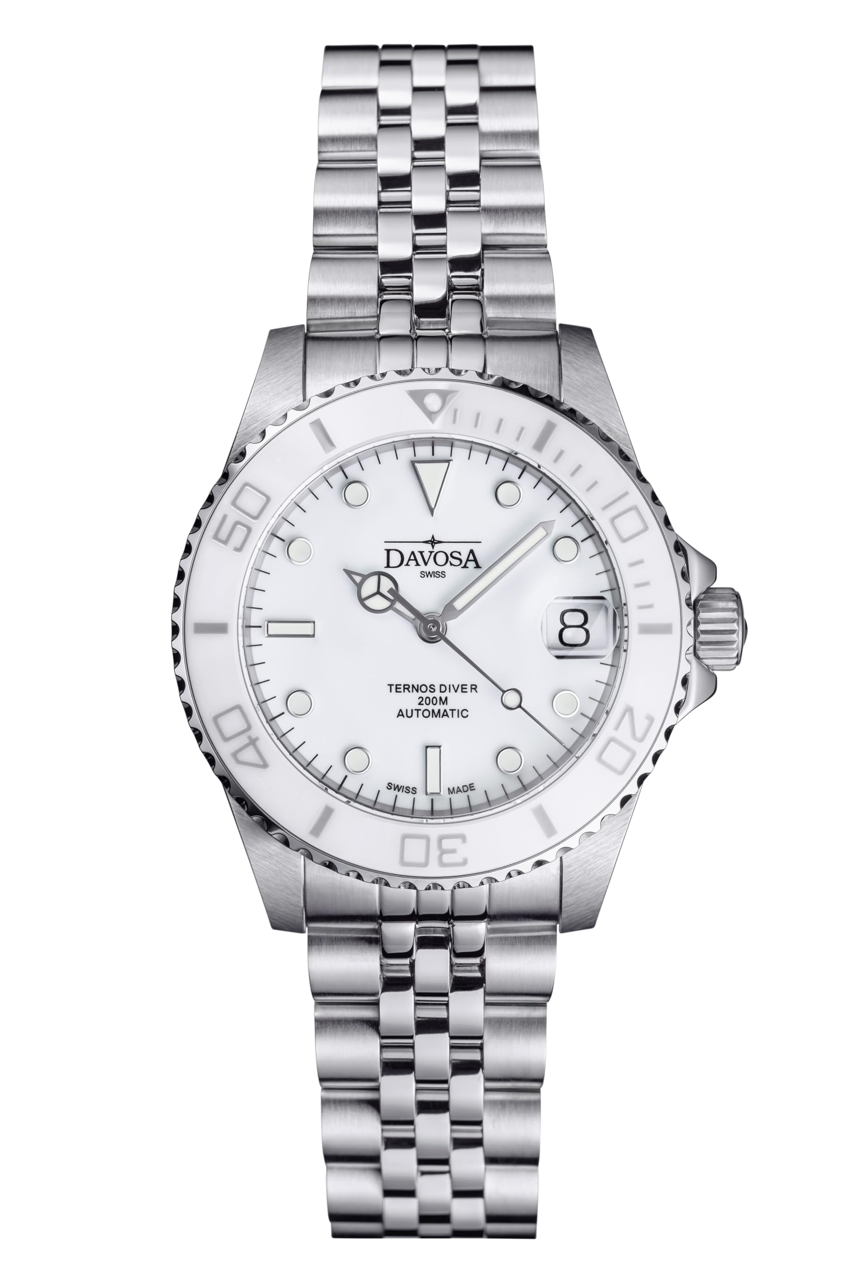 

Mechanical Automatic Watch Ternos Medium Amaranto Swiss Made Silver [Davosa] 166.195.01 Men s