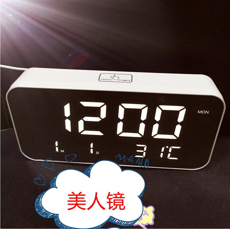LED electronic clock 11 music large character desk clock cross mirror products European and American hot-selling electronic clock