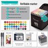 Dual-Tip Art Marker Set - 120 Colors, Hard Tip, Oil-Based for Students
