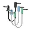 GIMI 10cm Color Patch Flat Cables for Guitar Effects 3 Cables, Space-Saving Pedals, L-L Type, 3-Pack (Green - Cables, 10cm)