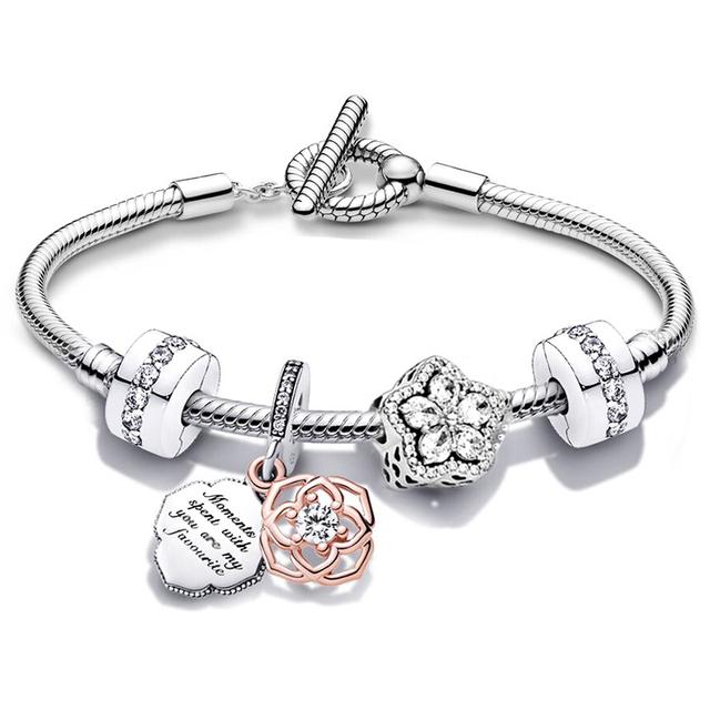 Love You Forever Beads Charm Bracelets Elegant Silver Color Snake Chain Bracelets For Women Lover Jewelry Gift Special Offer
