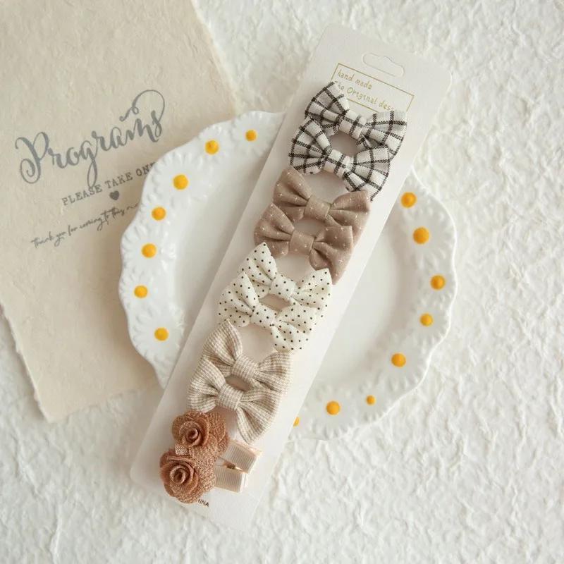 10Pcs/Set Baby Hair Clips Baby Headband Accessories Cross Kid Hair Clip Cotton Girl Hair Clip Baby Barrettes Hair Accessories