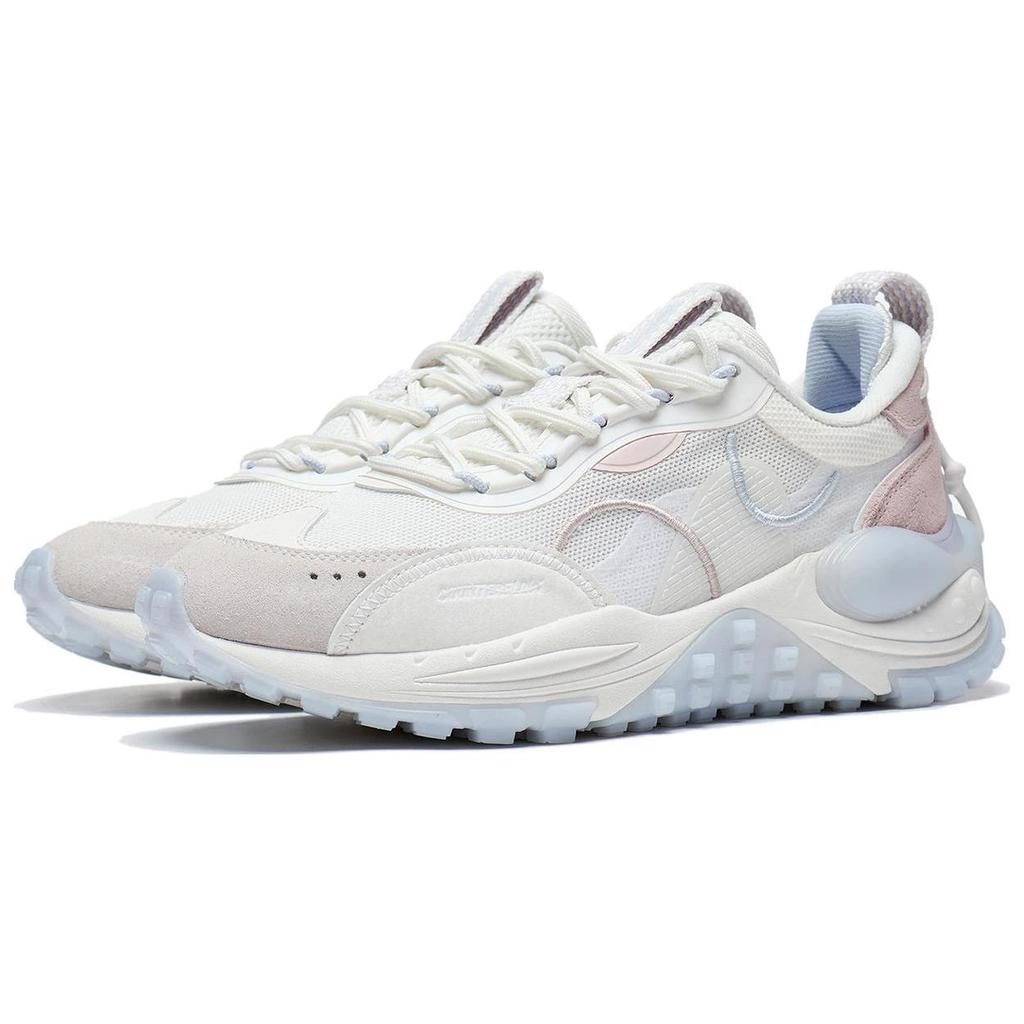 Li Ning CF Star Track Slip Resistant Abrasion Resistant Low Top Sports Casual Shoes Women's Mist White AGLT074-1