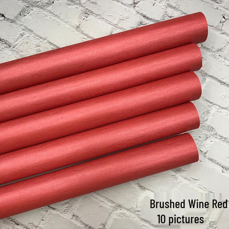 Pearlescent Brushed Light Wine Red Gift Wrapping Paper with Ribbon - Large Sheet for Birthday and Display Decoration.