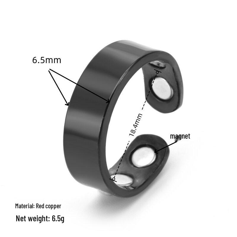 Hot-Selling Magnetic Red Copper Ring with Polished Simple Design and Four Magnets