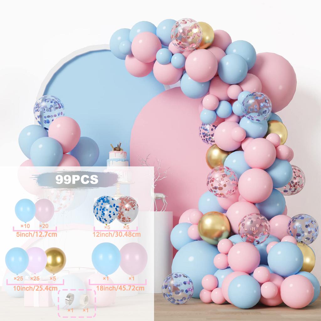 Balonowy Łuk Girlanda Reveal Niebieski Różowy Dekoracja Imprezy Urodzinowej Urodziny Dziecka Balony Ślubne Materiały Lateksowe Balony Baby Shower