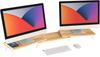 LOUKIN Monitor Desktop Computer Display Desktop Wooden Dual Monitor Stand for 44 X Fits Two Large Monitor Adjustable Length and Computer Up To Stand,