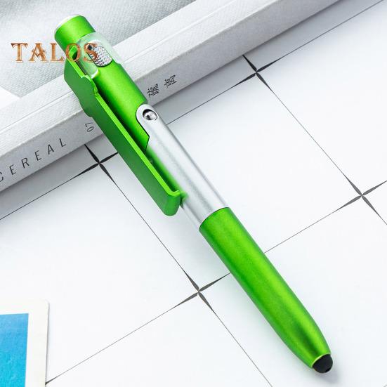 Penna a sfera 4 in 1 con stilo LED Supporto per telefono Scrittura fluida Penna a sfera ergonomica facile da impugnare