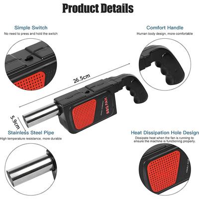 Ventilador de barbacoa eléctrico portátil, soplador de aire ligero de mano para barbacoa, parrilla, chimenea, herramienta para exteriores con agarre cómodo