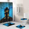 Halloween Shower Curtain Floor Mat Combination Four-Piece Set Bathroom Toilet Carpet Shower Room Foot Mat