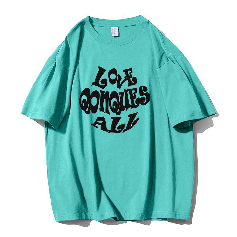 Shellsuning Oversized Letter Graphic T Shirts Men Summer Soft 100% Cotton Short Sleeve Tees Female Trendy Loose High Street Tops