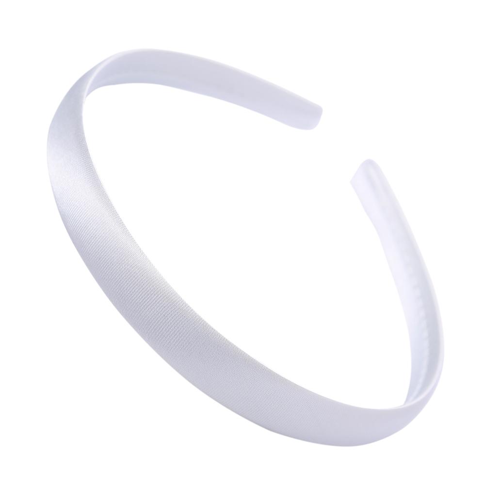 1/1.5/2cm Black Satin Headbands DIY Satin Covered Headbands White Craft Hair Headband for Girls Thin Plain Headbands