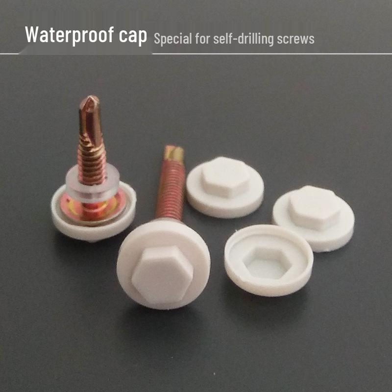 

Hexagonal Swallow Tail Self-Tapping Screw with Waterproof Cap and Plastic Protective Cap 8mm Silver Gray (1000 pcs/bag) Regular Edge