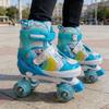Children's Beginner Roller Skates, Ages 3-12, Four-Wheel Double Row with Flashing Wheels for Boys and Girls
