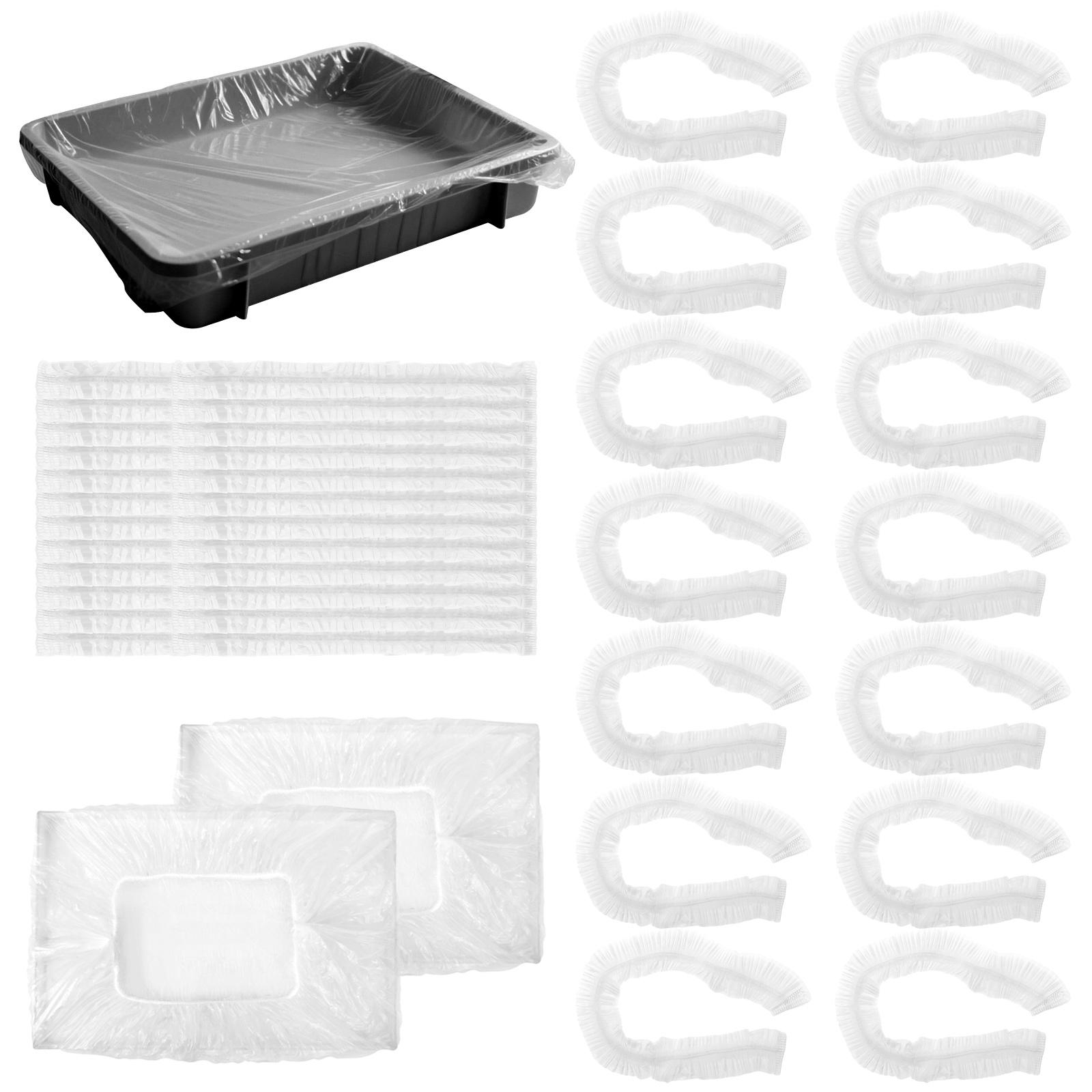 

40Pcs Paint Tray Liner Set PE Paint Roller Tray Covers Multipurpose Paint Pan Clear Plastic Bag for Wall and Ceilings Painting