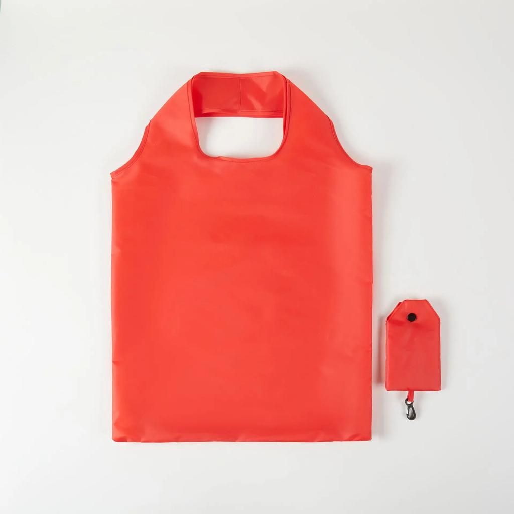 Shopping Bag for women men Solid Color Eco-friendly Folding Reusable Portable Shoulder Handbag Polyester for Travel Grocery