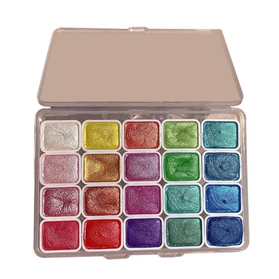 20 Colors Sparkling Watercolor Paint Set with High Transparency And Fine Pigment Distribution Watercolor Painting Kit