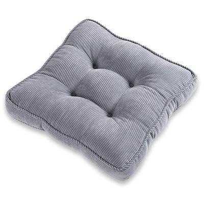 Baibu Home Zabuton Cushion Thick 7cm Corduroy Fabric Zabuton Plain Floor Cushion Gray Cushion Comfortable 40cm Square
