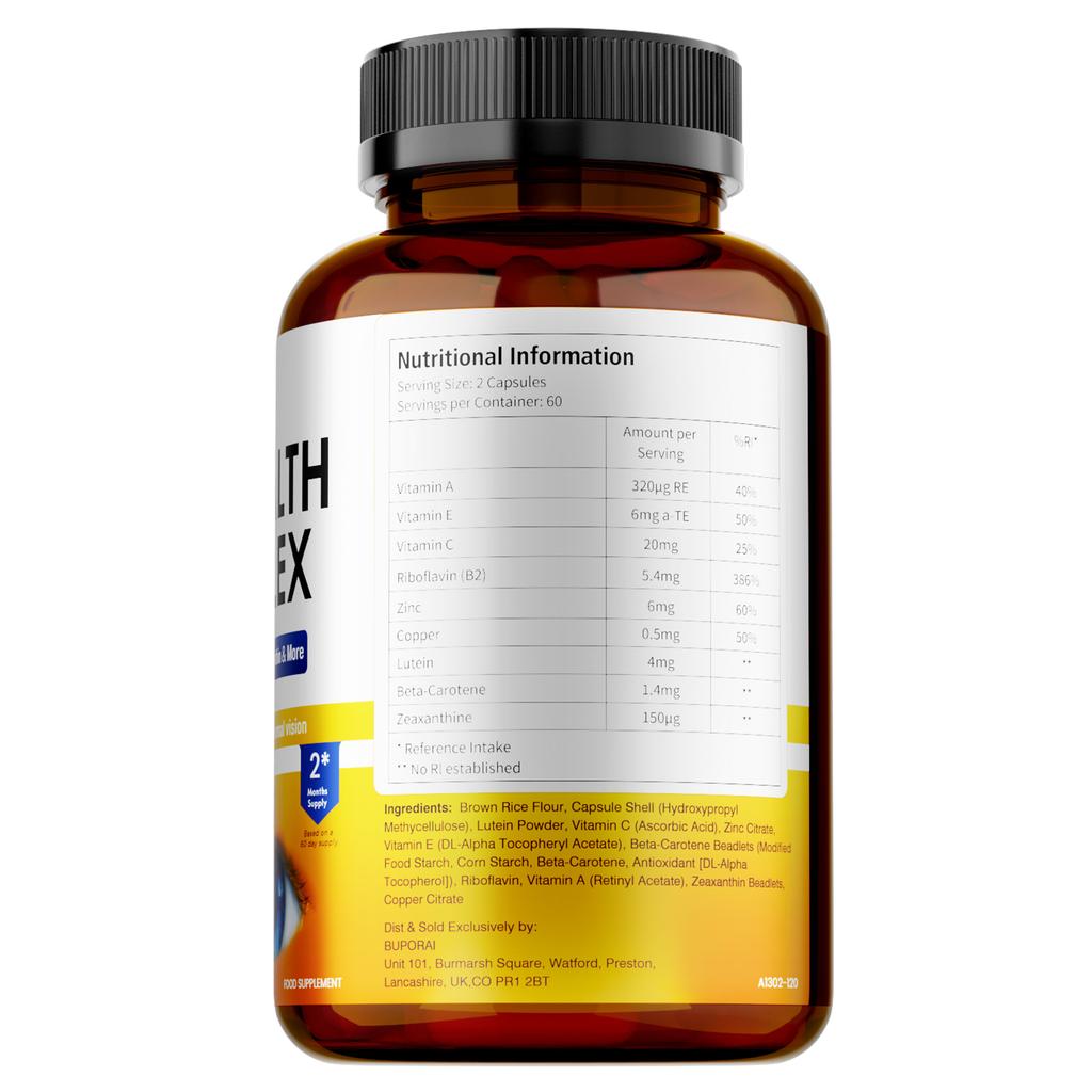 Rich In Vitamin A, Lutein, Zeaxanthin Capsules, Supports Eye Health, Antioxidant Properties, Suitable for Adults.