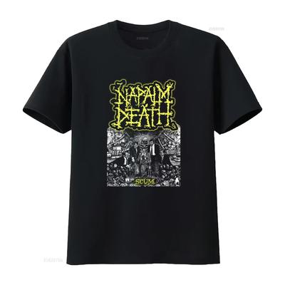 Napalm Death Scum Tričko Černé Heavy Metalová Kapela Merch pro Fanoušky vintage Vyprané Měkké Pružné Univerzální Stylové