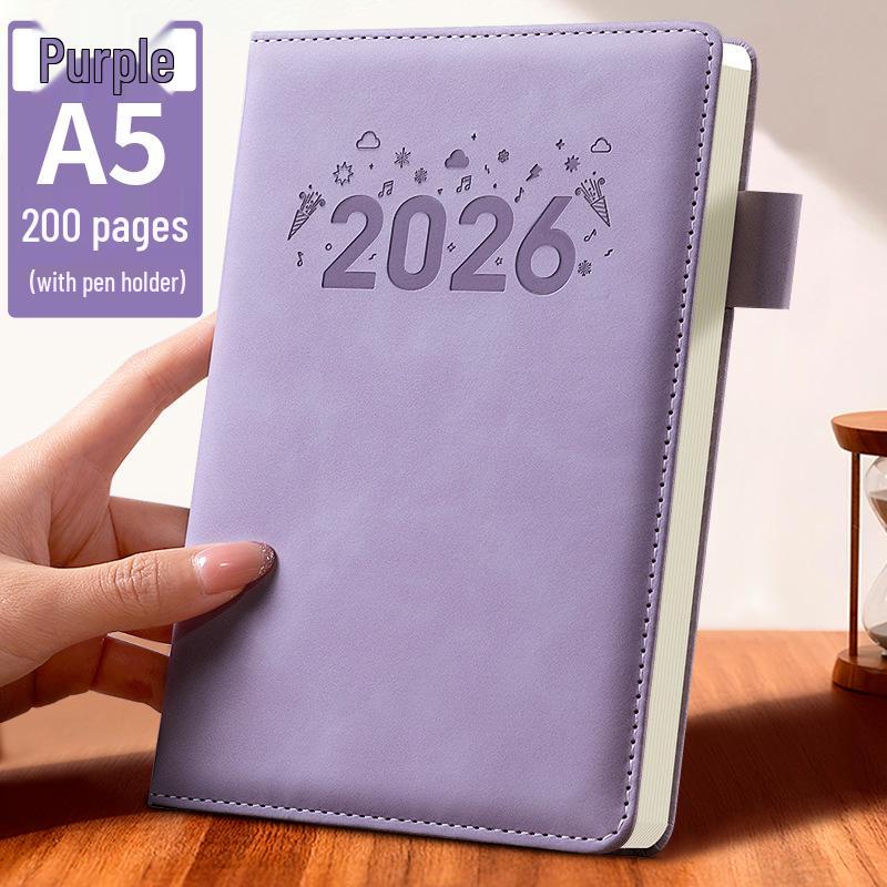 A4 Large Thickened 2026 Notebook with Leather Cover and Customizable Logo