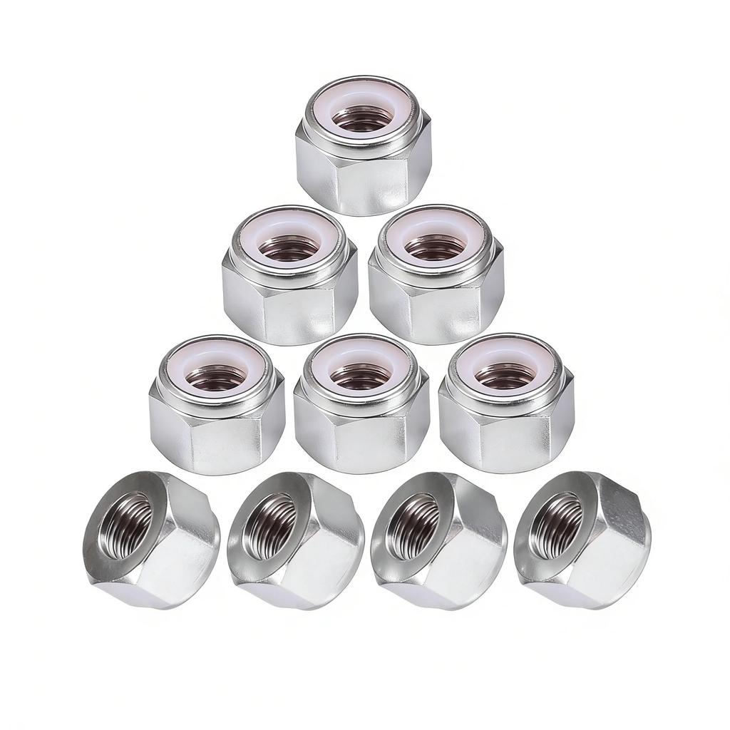 10 Pezzi Dadi autobloccanti con inserto in nylon M2-M5, Dadi esagonali antivibranti in alluminio 6061 per Droni, Applicazioni Automobilistiche ed Elettroniche