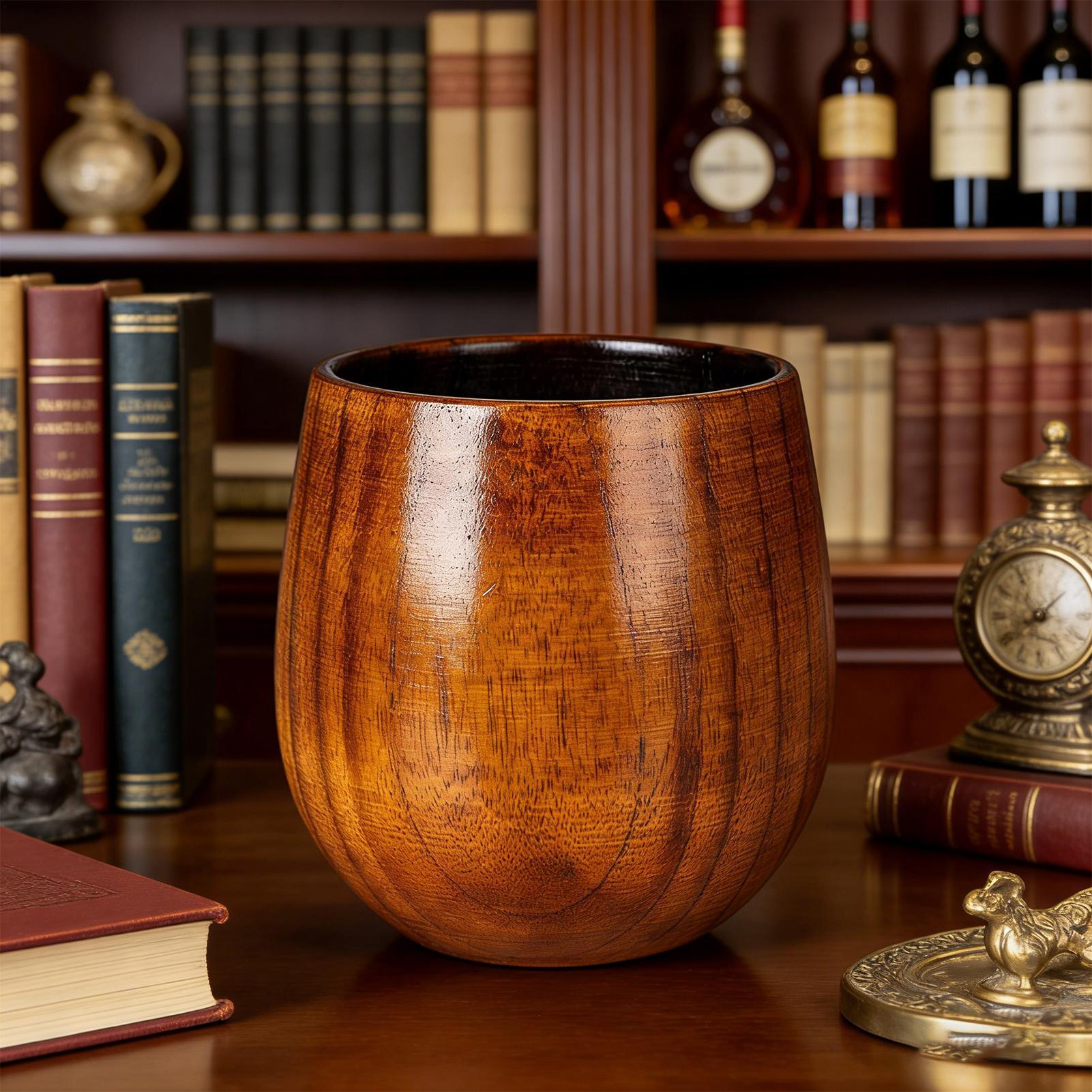 Wooden Drinking Glass Wooden Whiskey Tumbler Creative Vintage Wooden Old Fashioned Glasses Men Dad Presents