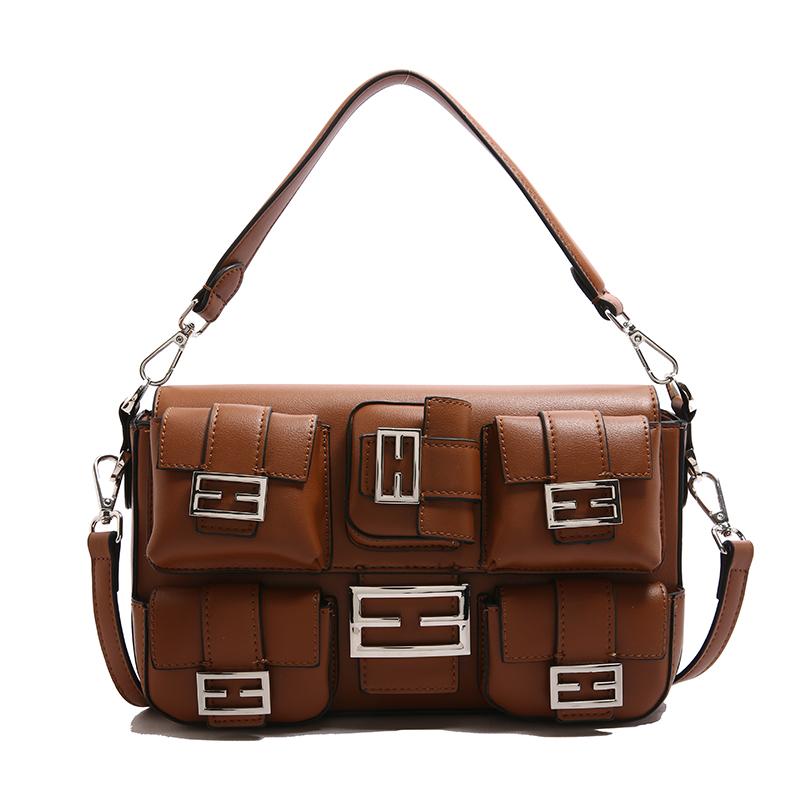 Women's bags, fashionable and versatile handbags, high-end large-capacity multi-pocket underarm bags, shoulder messenger bags.
