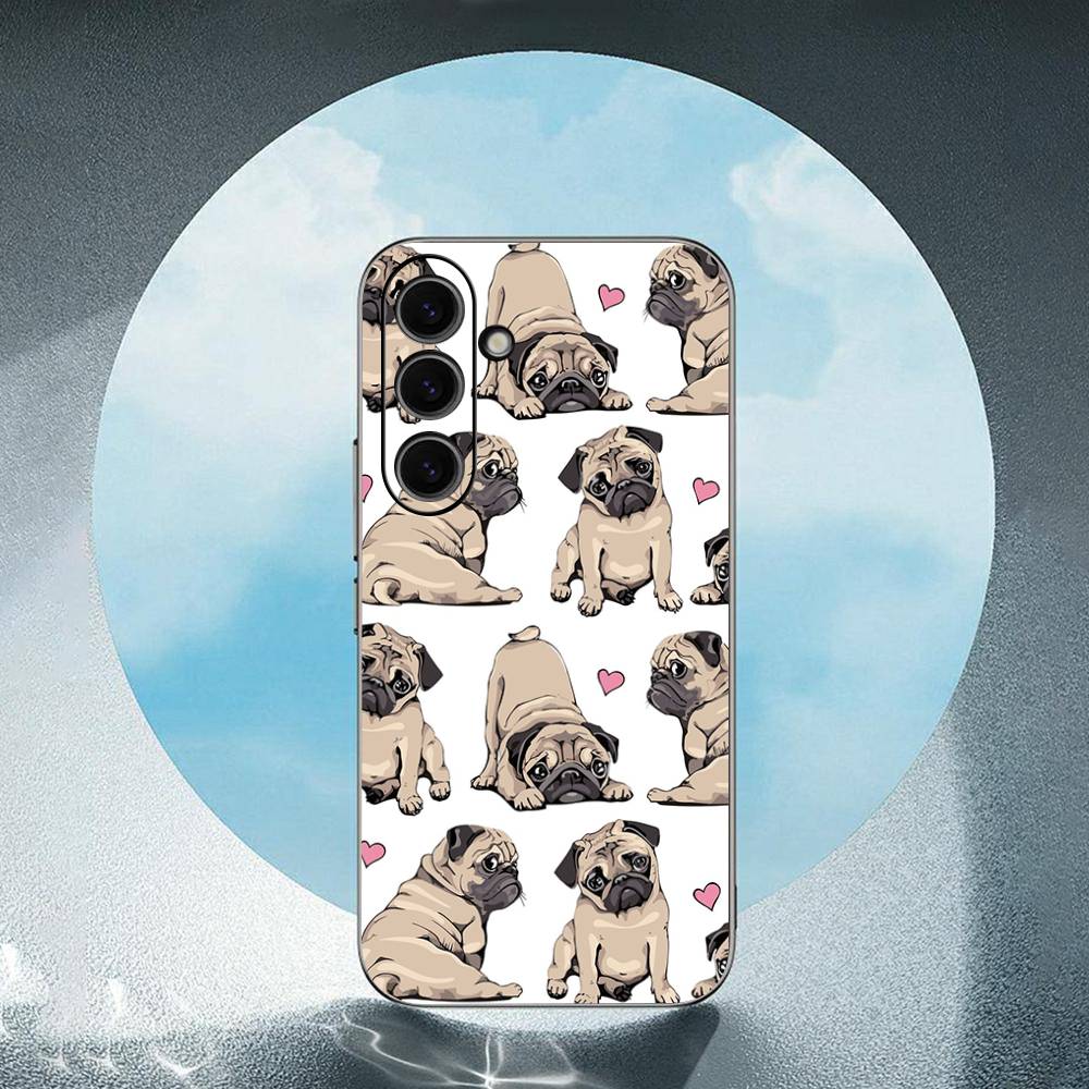 Pug Dog French Bulldog Luxury Black Phone Case For Samsung Galaxy S23 S24 S25 Ultra S22 Plus S21