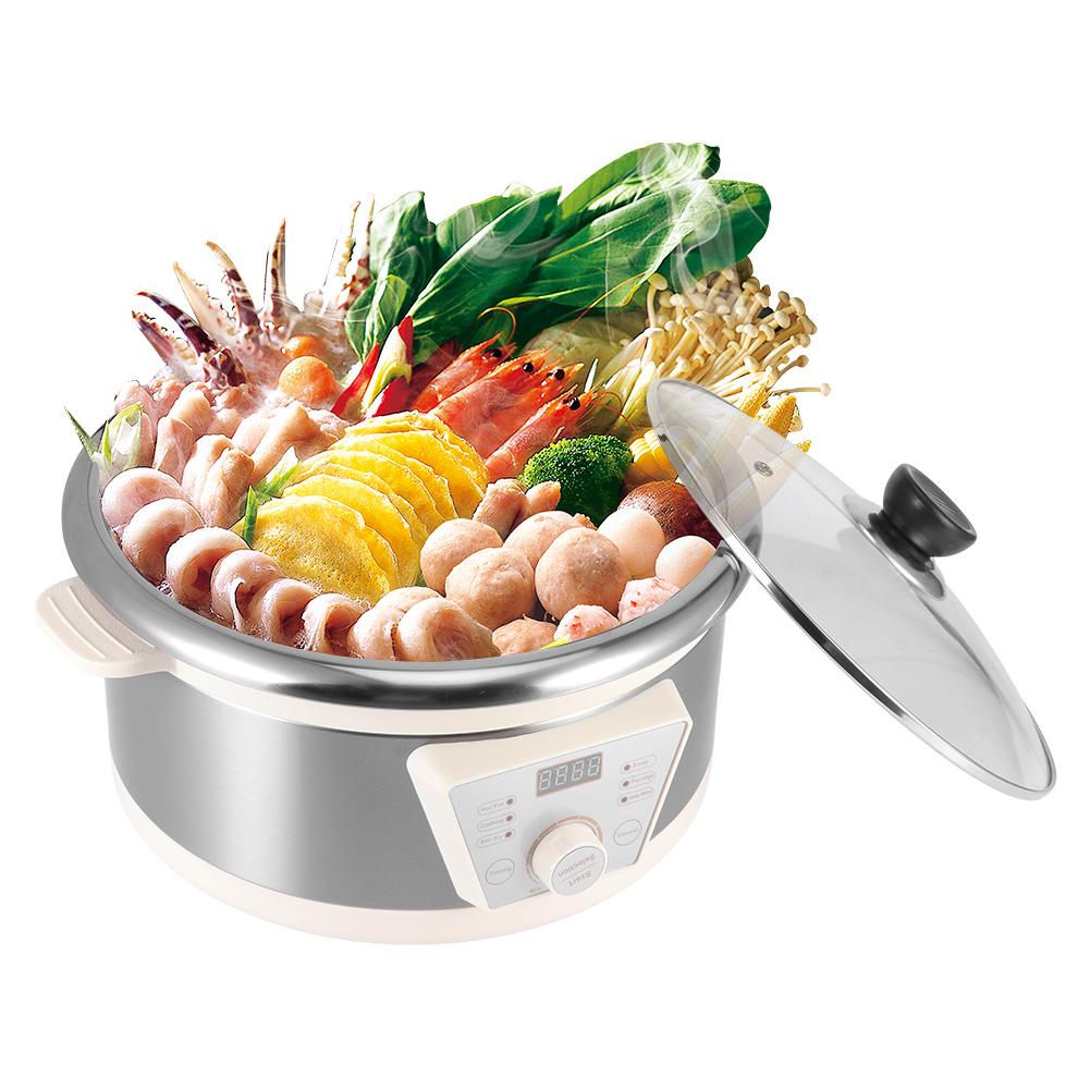 4L Multifunctional Eletric Hot Pot ABS Chafing Dish Household Kitchen Cooking SuppliesEU Plug 220V