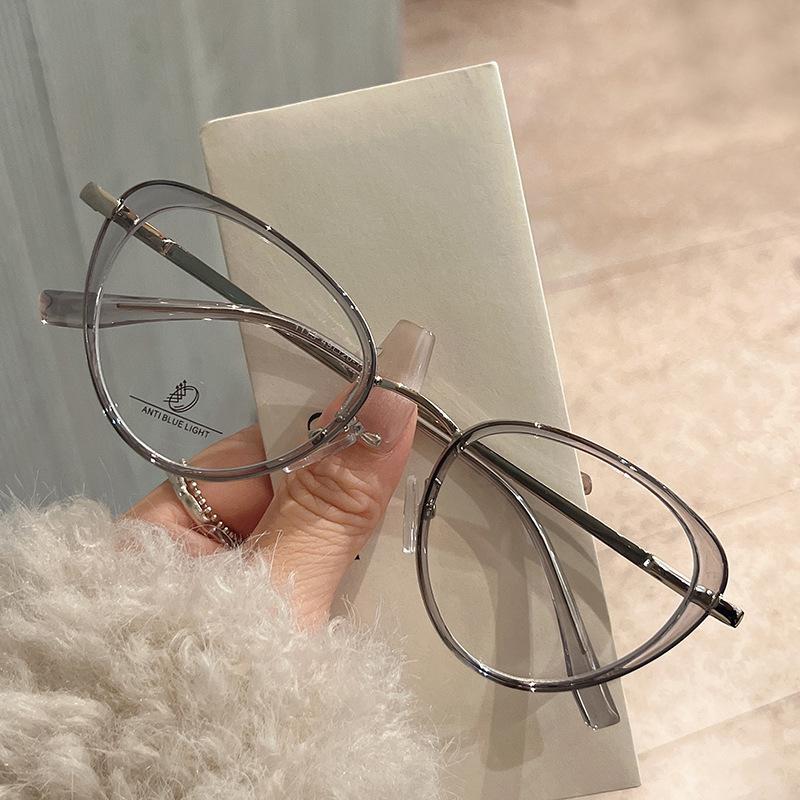 New Fashion Women'S Glasses Frame Cat Eye Shape Anti Blue Light Glasses Women  Material Computer Glasses