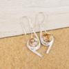 Orange Copper Turquoise Gemstone Jewelry, 925 Sterling Silver Earrings, Handmade Balancing Earrings For Wedding Gift