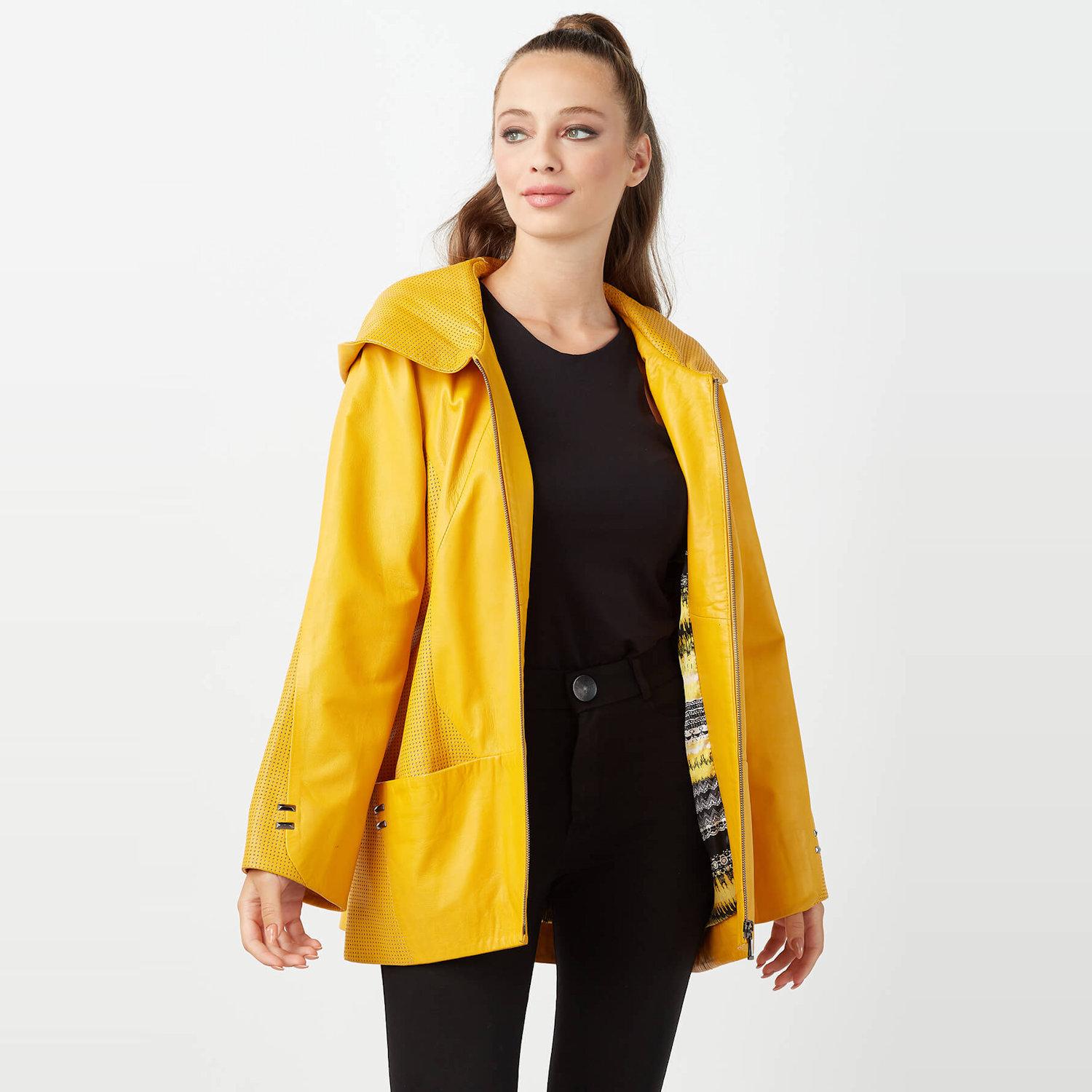 

Женское пальто из натуральной кожи Gloria Mustard XS горчичный