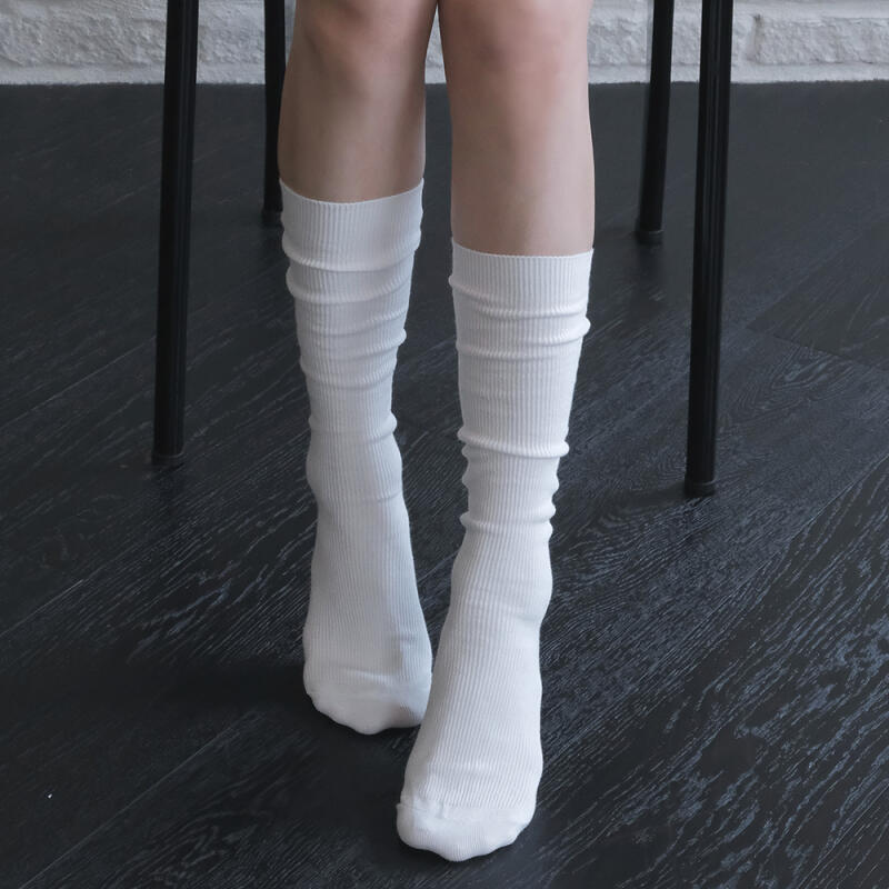 [2. Generation eng] Golji lange mittellange Alltagssocken Faltenstrümpfe