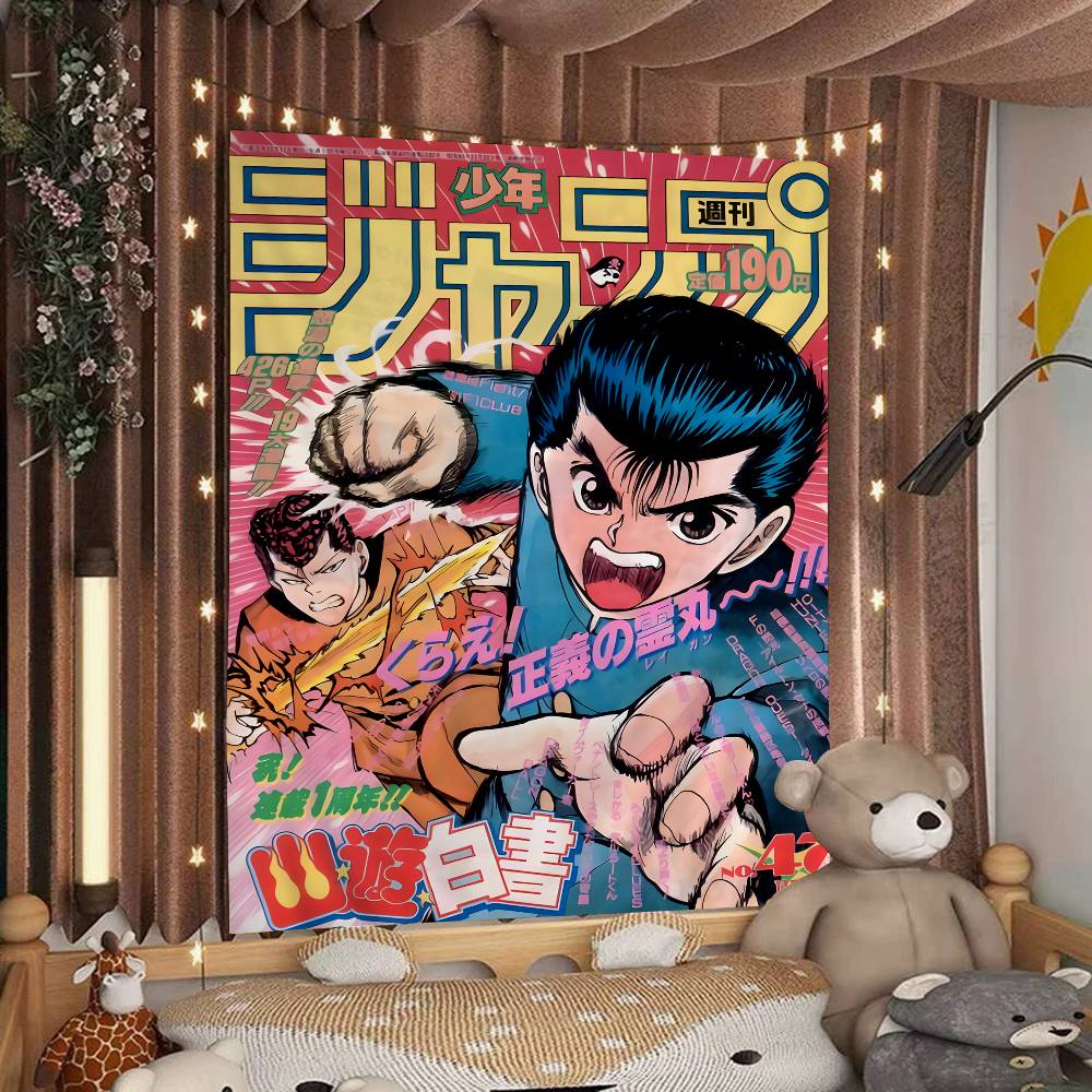 Anime YuYu Hakusho Printed Large Wall Tapestry Cheap Hippie Wall Hanging Bohemian Wall Tapestries Mandala INS Home Decor