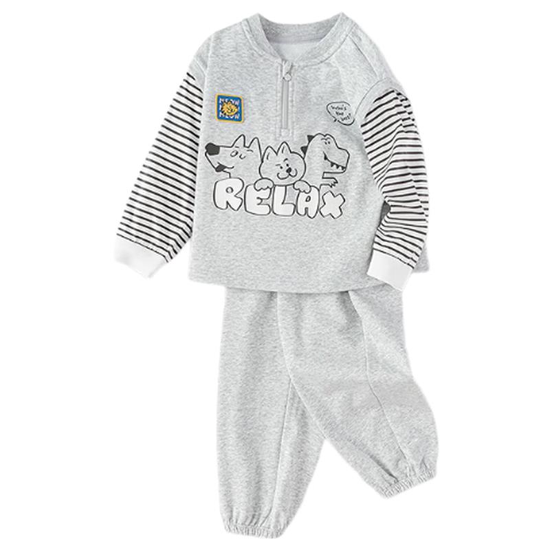Balabala Kids' Long-Sleeve Faux Two-Piece Set