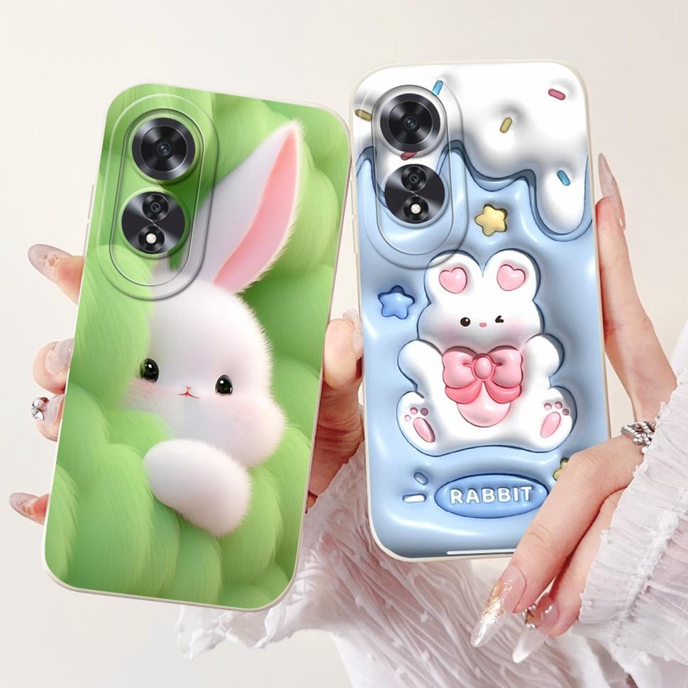 For Oppo A60 2024 Case CPH2631 Cute Cartoon Silicone Cover For Oppo A 60 A60 4G Phone Cases Fundas 6.67" OPPOA60 Bumper
