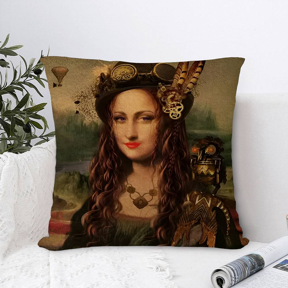 Mona Lisa Śmieszne Spersonalizowane Zdjęcie Tekst Dekoracyjne Poduszki Domowe Prezenty Domowe 45x45cm