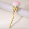 Nail Art Brush Soft Bristles Comfortable Grip Manicure Brush Artificial Fiber Wool Rose Flower Shape Nail Brush Manicure Tool