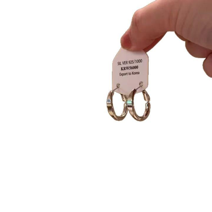 925 Silver French Circle Hoop Earrings: Trendy Minimalistic Design