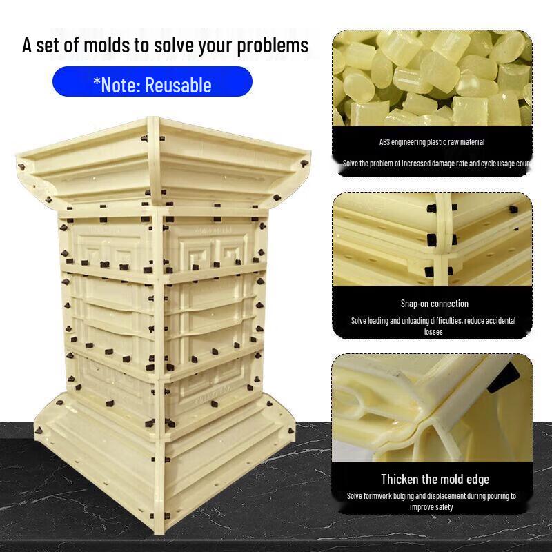 Outdoor Cement Roman Column Base Mold