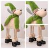 Christmas Decor Plush Doll With Green Scarf For Holiday Window Display